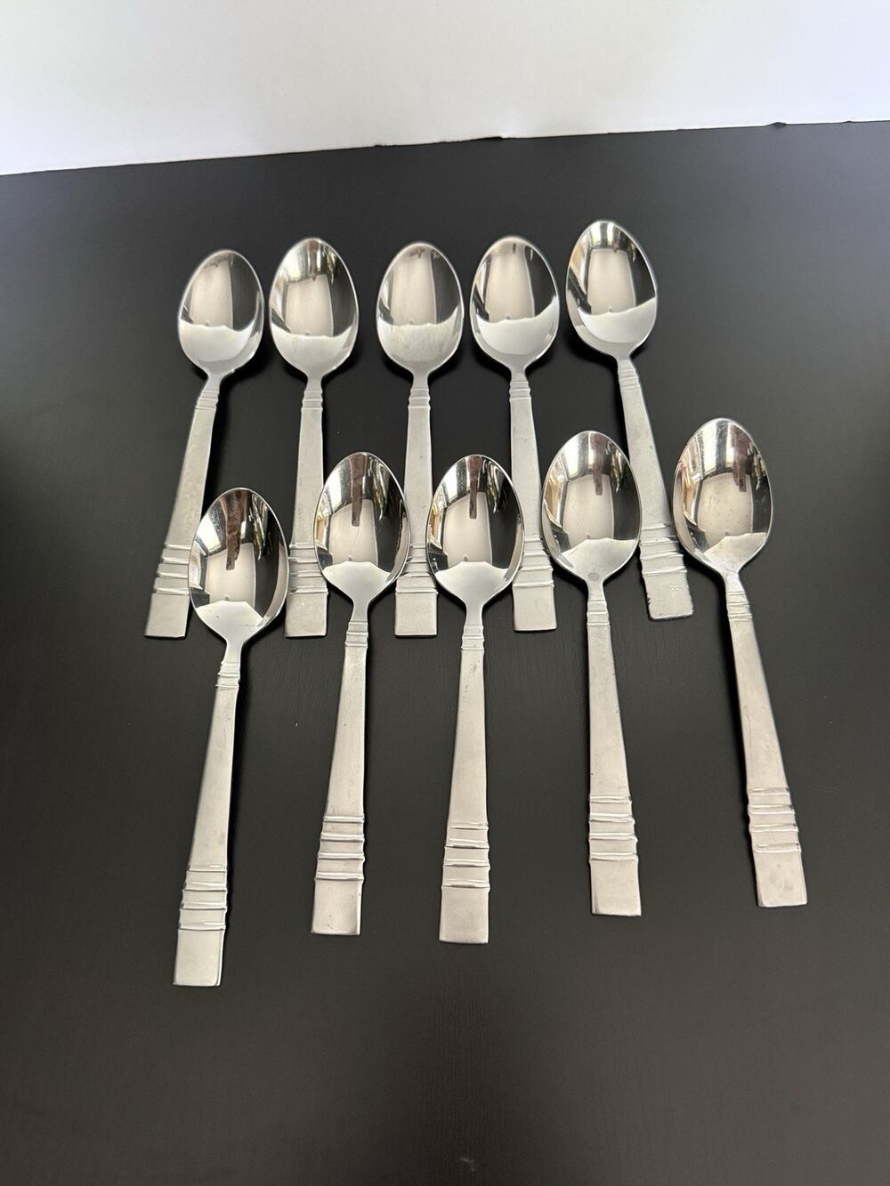Cambridge Codie Frosted Stainless Teaspoons Lot 10 Discontinued Indonesia